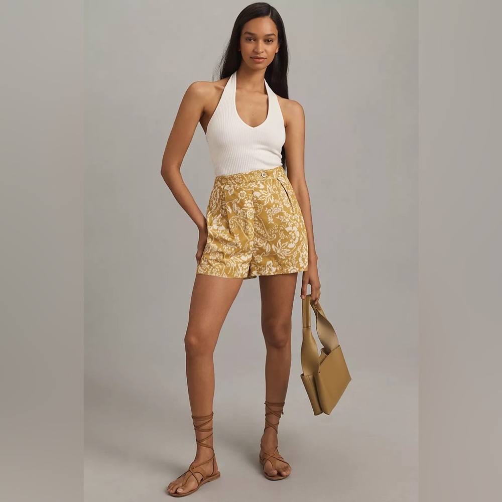 Maeve Anthropologie Pleated Poplin‎ Shorts Size 0 - Picture 4 of 13